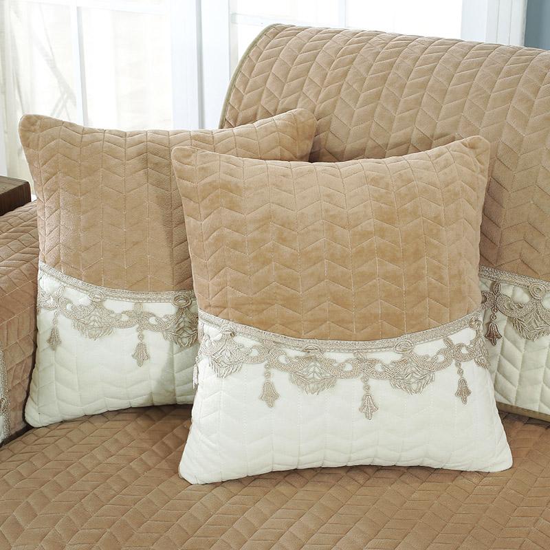 Nový krajkový sametový zesílený plyšový potah pohovky jednobarevný sedák do obývacího pokoje do rohu