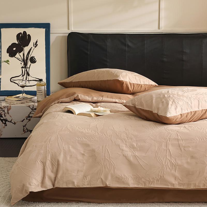 100 High-Grade Pure Cotton Four-Piece Set, Class A Maternal And Infant Grade Cotton Jacquard Quilt Set, Light Luxury Bedding Set