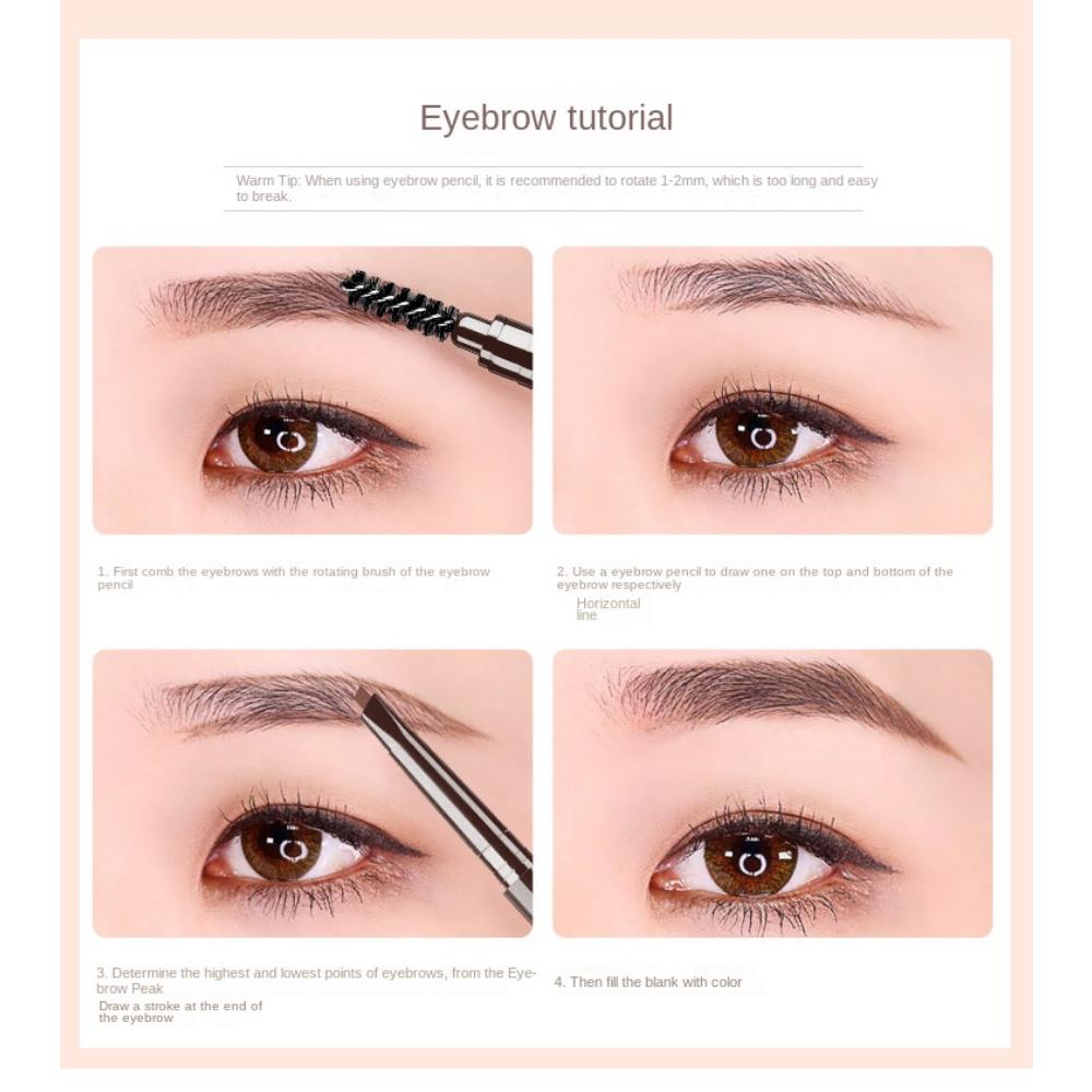 DNM Single 7-colour Double-ended Triangular Eyebrow Pencil with Brush for Natural and Easy Application for Beginners