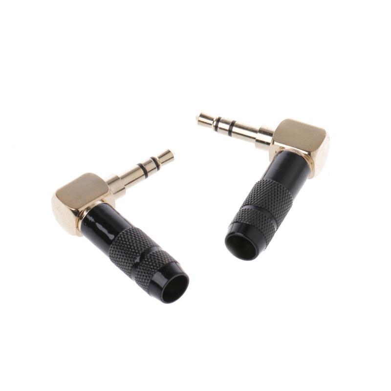 Buy 2 Pcs 90 Degree Jack 3.5mm Headphone Plug Right Angle 3 Pole Stereo