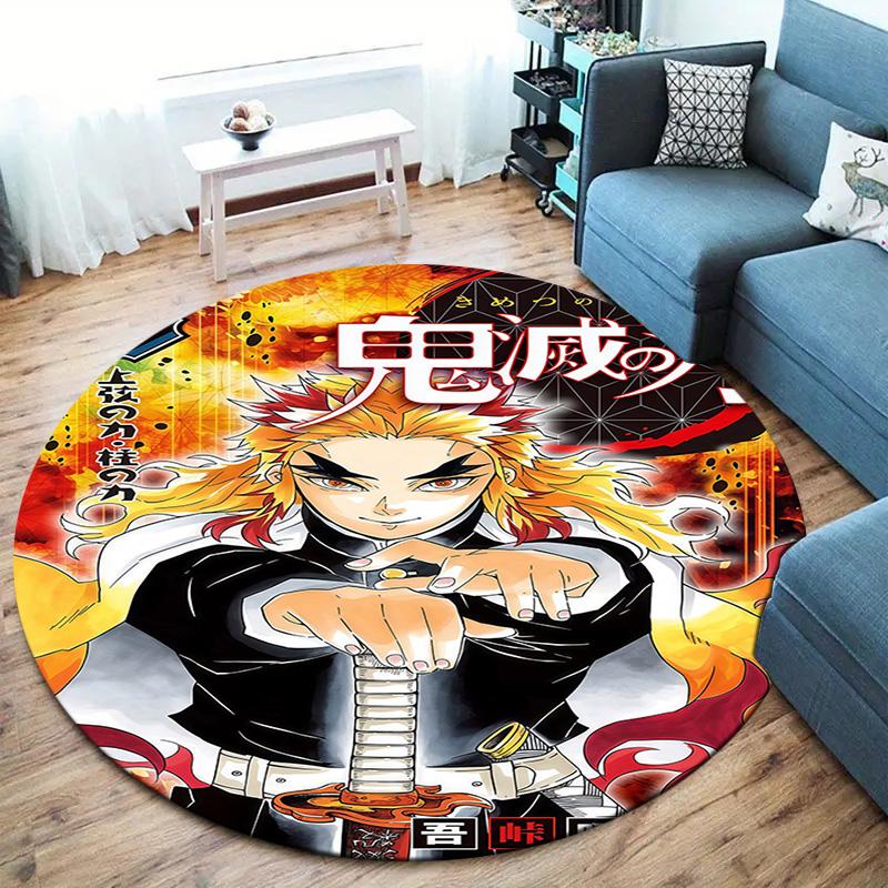 Tappeto Rotondo Demon Slayer Tappeto Tappeto Per Soggiorno Camera Da Letto Divano Sala Giochi Decorazione Tappetino Antiscivolo