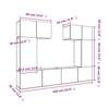 6 piece TV cabinet set concrete grey particleboard