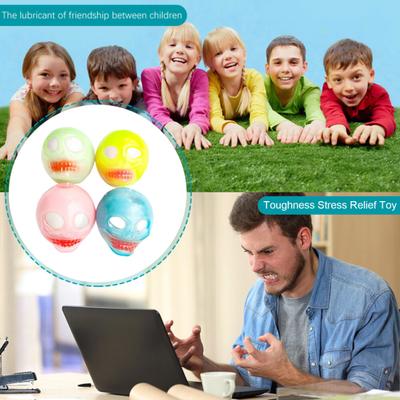 Leuchtender Totenkopf Stressball Spielzeug Angstabbau Leuchtet im Dunkeln Quetschball Sensorisches Spielzeug Kinder Jugendliche Erwachsene Tragbar Weicher TPR Ball Knet Fidget Spielzeug