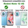 Coque pour Xiaomi Redmi Note 12 4G - Transparent Antichoc Anti-Rayures avec Dragonne Amovible Bleue