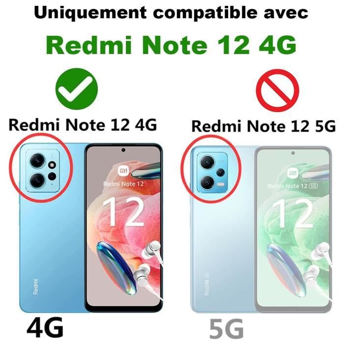 Coque pour Xiaomi Redmi Note 12 4G - Transparent Antichoc Anti-Rayures avec Dragonne Amovible Bleue