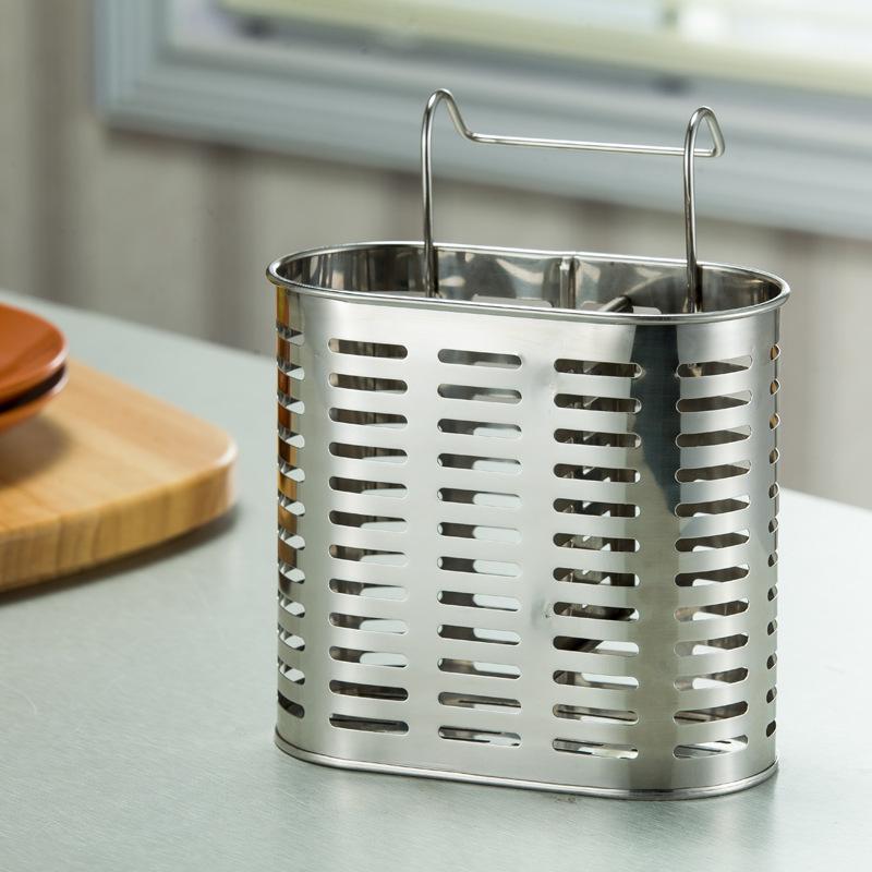 Stainless Steel Chopstick and Utensil Holder, Wall-Mount, Punch-Free
