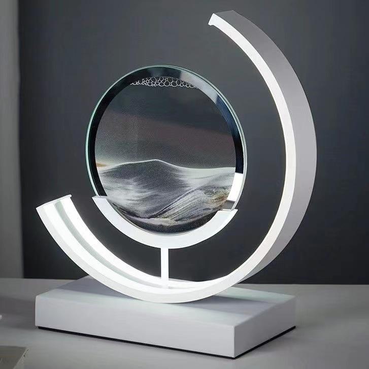 Chinese Landscape Flowing Sand Lamp: Creative Hourglass Decor for Desk, Living Room, Bedroom, or Wine Cabinet.