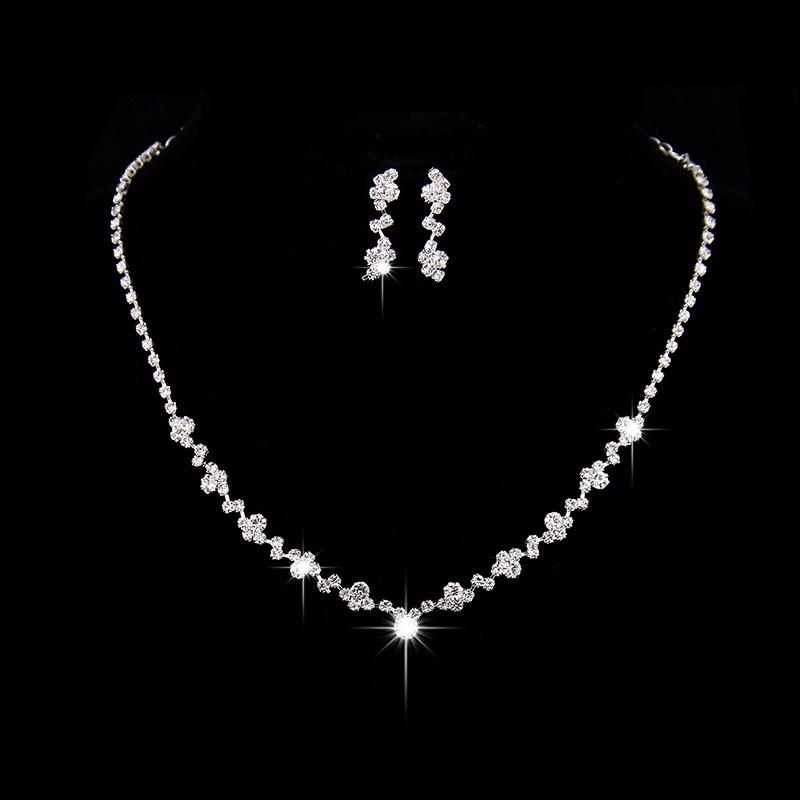 Newlywed Necklace and Earrings Set - Simple and Elegant Wedding Dress Accessory Set