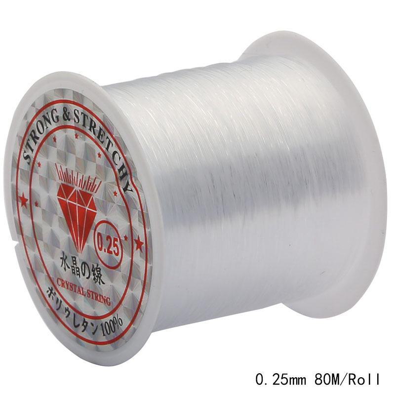 Handgenähter Stoffaufnäher, Knöpfe, DIY-Schmuckzubehör, Angelschnur mit Kristallperlen, transparentes Perlenmaterial.