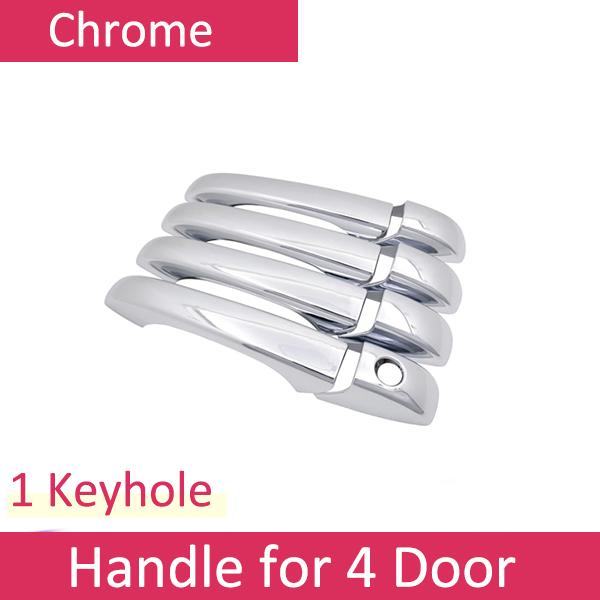 For Jeep Patriot 2007~2017 Chrome Gloss Black Carbon Fiber Smart Door Handle Cover Trim Set Car Styling Exterior Accessories