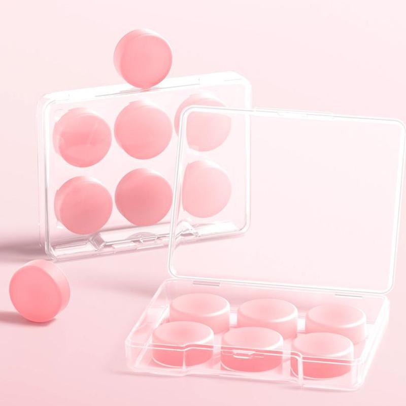 6 Pcs Silicone Ear Plugs Reusable Earplugs For Sleeping Swimming Traveling Working Studying Noise Reduction Flexible Ear Plugs