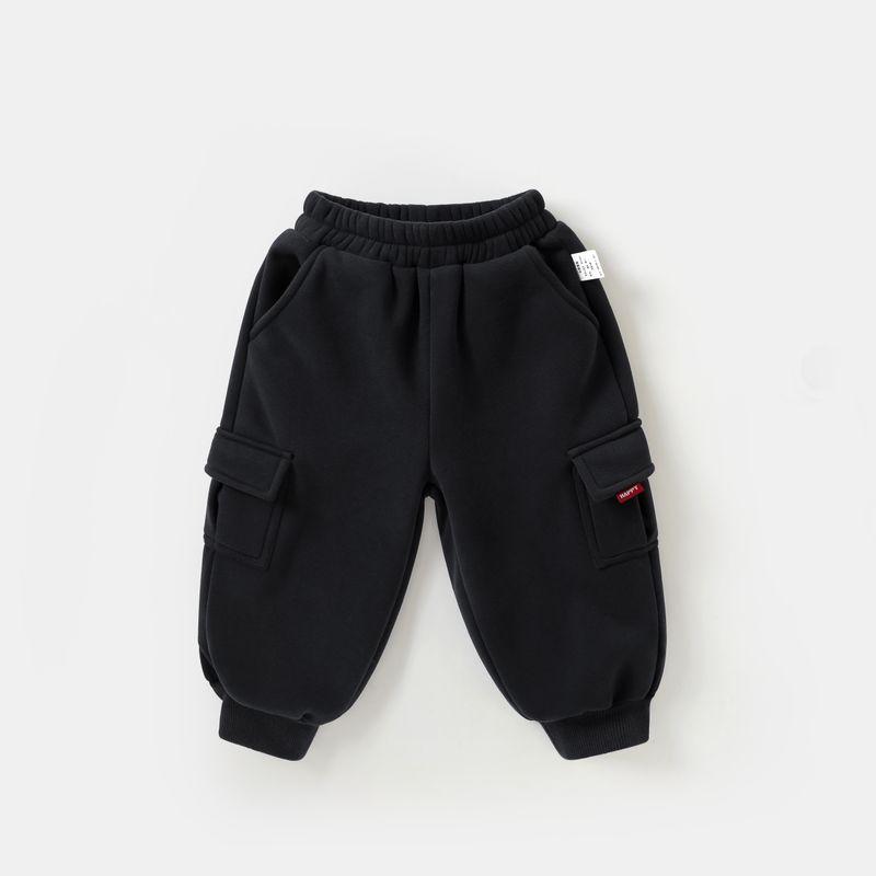 Right European Style Boys' Casual Fleece-Lined Thickened Sweatpants Winter Wear 2025 New Children's Toddler Pants