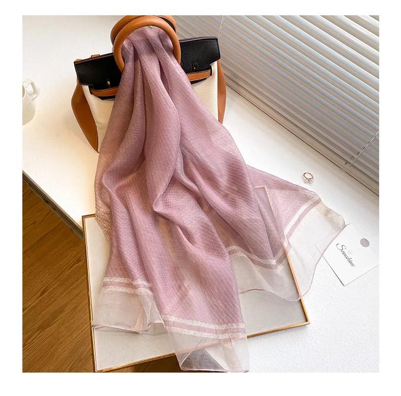 Four Season Silk Wool Scarf Women Hijab Plaid Pashmina Shawls And Wrap Luxury  Bandana Bufanda Blanket Scarves
