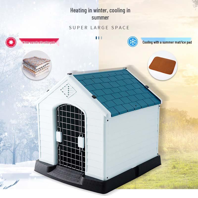 Xinding Rainproof & Windproof Outdoor Plastic Dog Kennel - Winter Dog House for Medium to Large Dogs