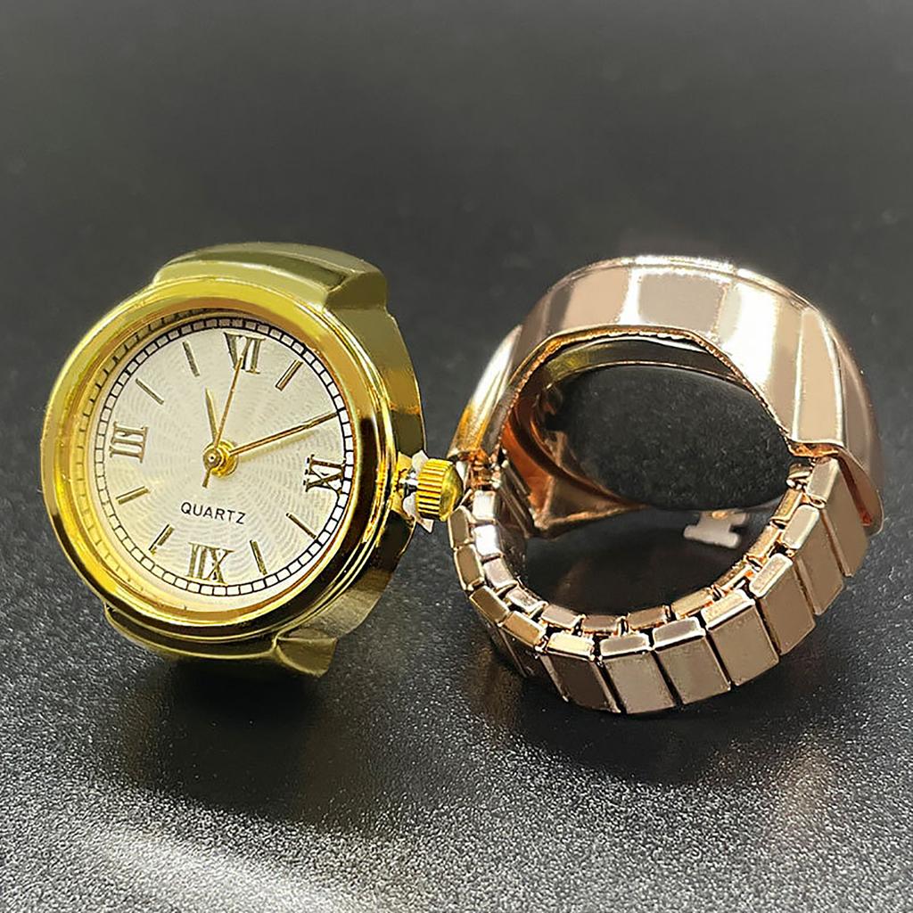 Ring Watch Fashion Square Ring Shape Watch Personality Creative Retro Style Ring Electronic Watch