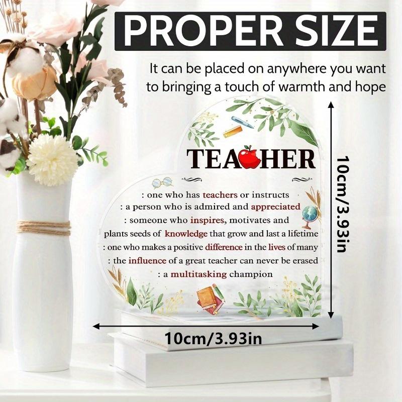 Teacher Appreciation Acrylic Plaque - Versatile Desk Gift for Educators & Mentors