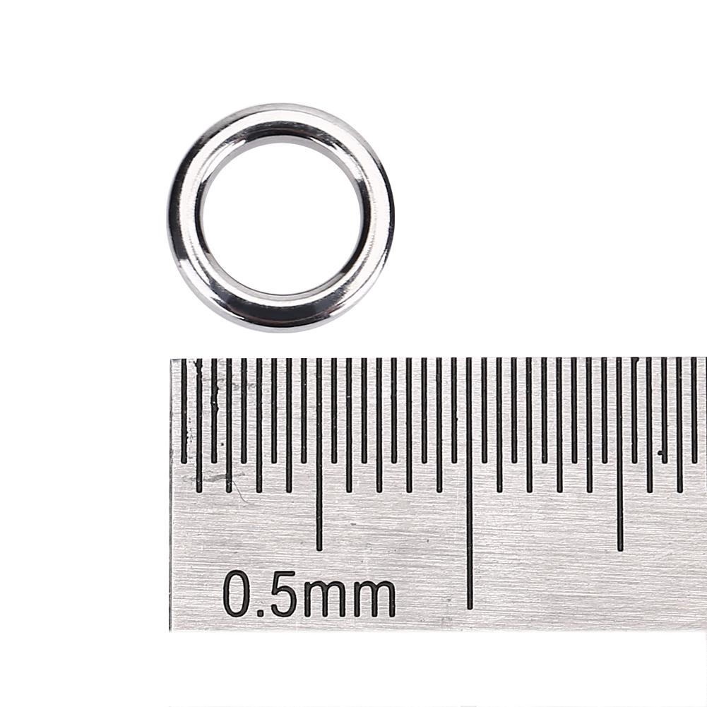 50Pcs/set Stainless Steel Fishing Split Rings Lure Bait Connector Accessory (M)