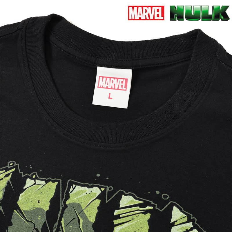 EVERSOUL Marvel Short Sleeve T-Shirt, Hulk, Avengers, Captain America, Venom, American Comic Character Goods, Gift, Men's, Black, XL [Parallel Import]