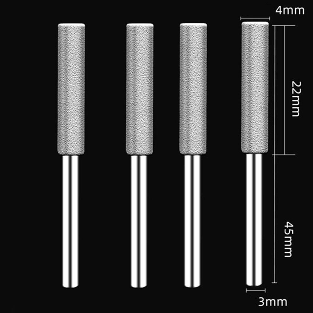4pcs Diamond Coated Cylindrical Burr Chainsaw ener Grinder Chain Saw Grinding