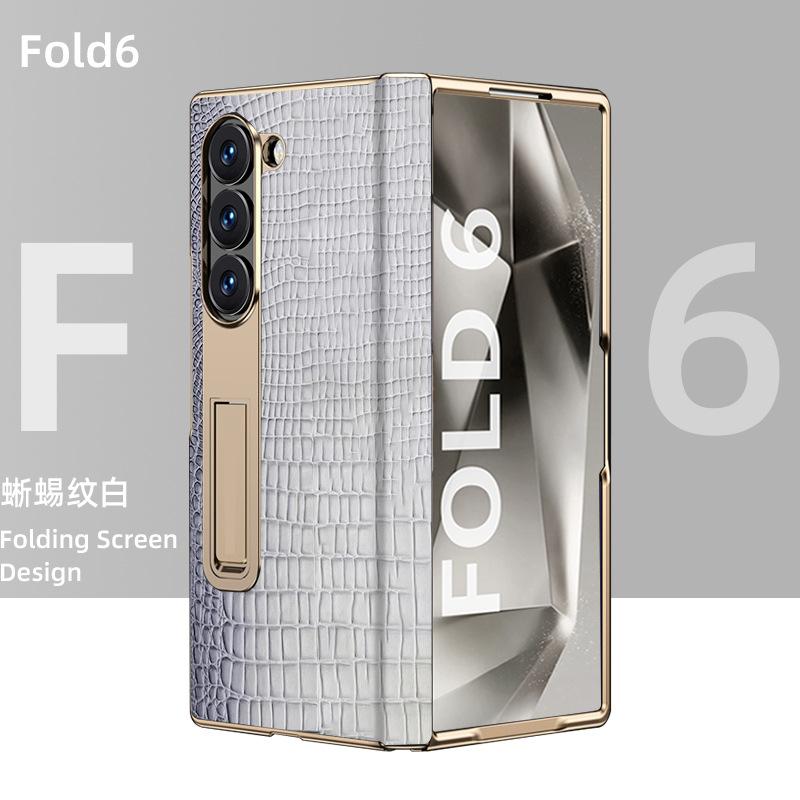 Genuine Leather Flip Case for Samsung Galaxy Z Fold3 4 5 6 W22 W23 W24 Business Bracket Cover
