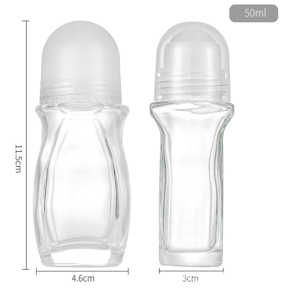 30/50ml Large Empty Roller Bottle for Essential Oils Lip Gloss And Deodorant Refillable Glass Bottle Roller Balls Bottles