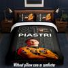 Set de așternuturi de pat cu design Oscar Piastri 1 Față de plapumă + 2 Fețe de pernă Moi Respirabile Lenjerie de pat pentru casă