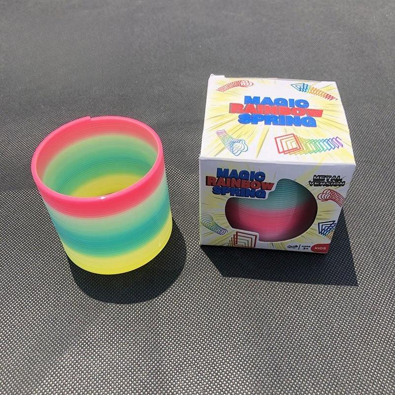 Mini Rainbow Slinky Spring Toy, Colorful Plastic Coil Spring, Classic Stress Relief Fidget Toy for Kids & Adults 1PC