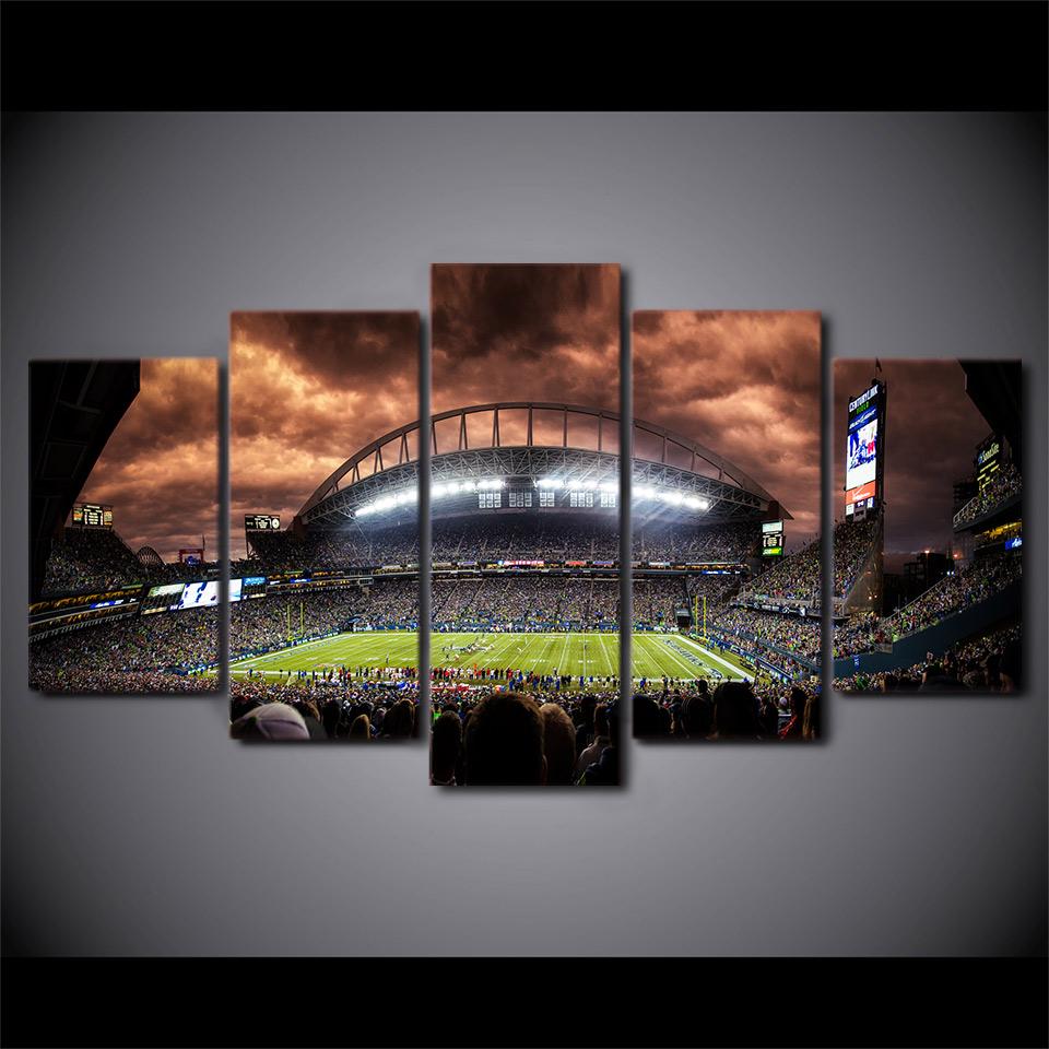 

Без рамки 5 шт., Сиэтл, регби, спортивный зал, стадион, HD настенное искусство, холст, постеры, картины, домашний декор для гостиной 20x35cm*2 20x45cm*2 20x55cm*1