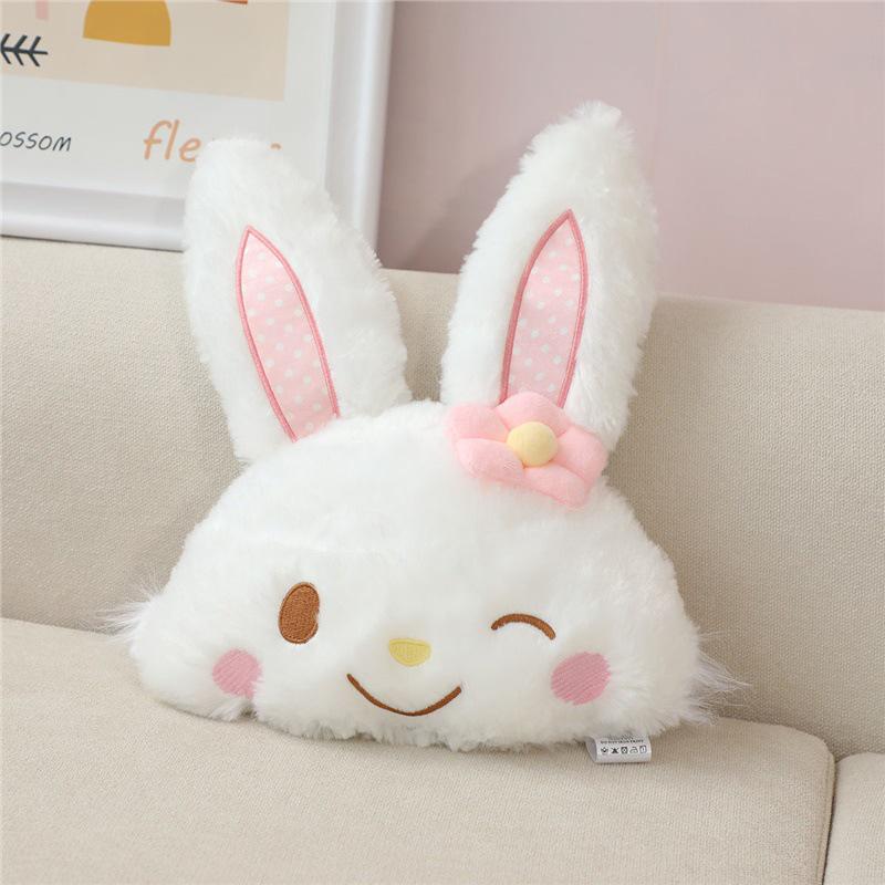 Cartoon Rabbit Plush: Pillow & Blanket Combo for Car/Home