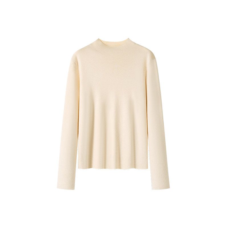 

plus Size Women s Wool Blended Knitted Plus Size Ladies Bottoming Shirt Cheese Rice Apricot (Spot) 2XL