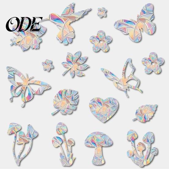 Detachable Window Sticker Butterflies Self-adhesive Rainbow Prism Suncatcher Decorate Glass Decal Home Decor Supplies