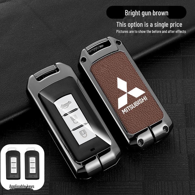 Mitsubishi Outlander, ASX, Pajero Key Case: Durable Metal Shell with Secure Buckle.