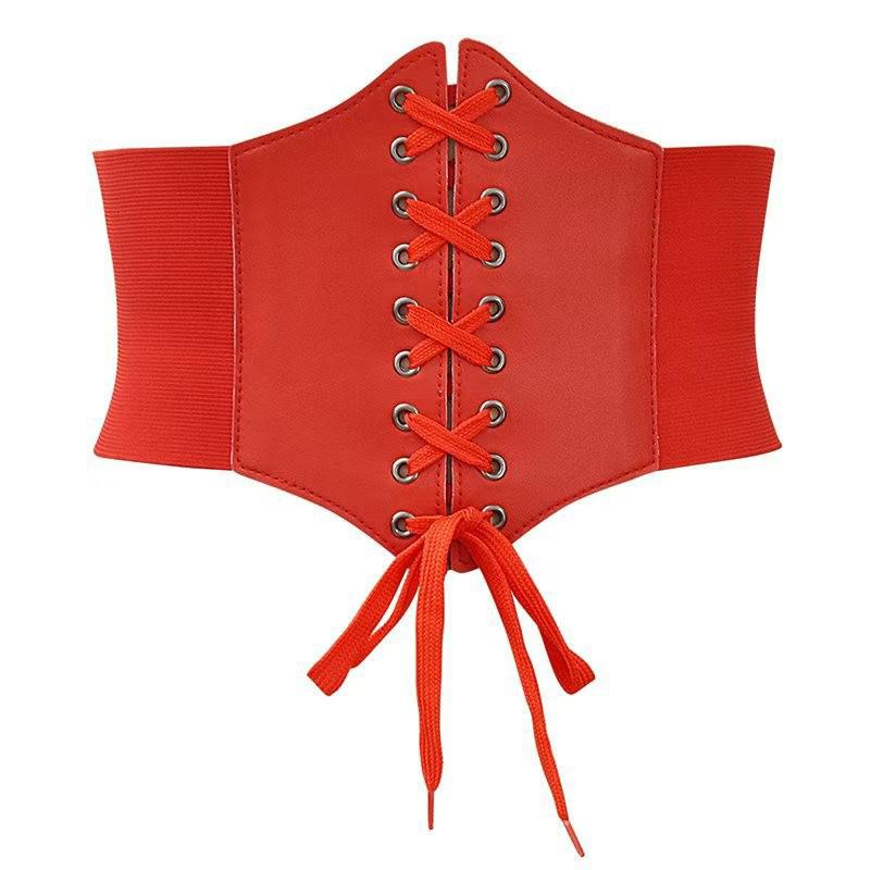 

1 шт. Деликатная текстура Элегантная осанка Мягкие Прочные Рубашки из искусственной кожи Стильные Универсальные Широкий пояс Ежедневные красный