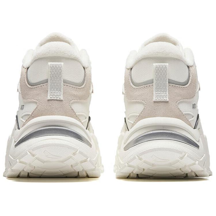 Anta Comfortable Fashionable Slip-Resistant Warm Mid-Top Casual Shoes Women Casual Shoes White Beige Gray 122448987-3