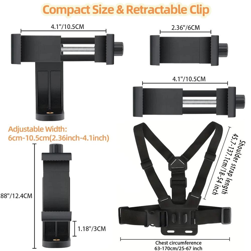 Chest Strap Rotate Phone Mount for Mobile Phone Iphone Holder Chest Strap for Gopro Hero Insta360 Osmo Camera Accessories POV