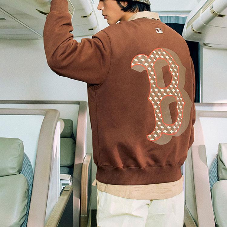 New MLB Old Flower Sweatshirts Unisex Dark Brown 3AMTM0624-43BRD