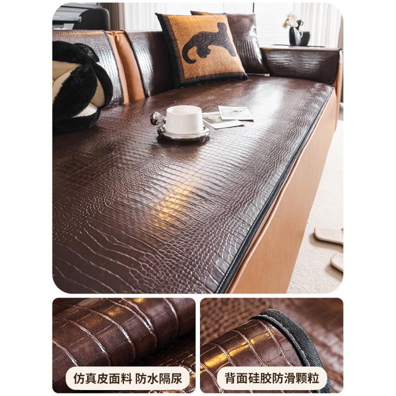 Waterproof Urine-Proof Simulated Leather, Anti-Cat Scratching Sofa Cushion, Universal In All Seasons, Non-Sticky Hair, Non-Slip Seat Cushion,Cloth