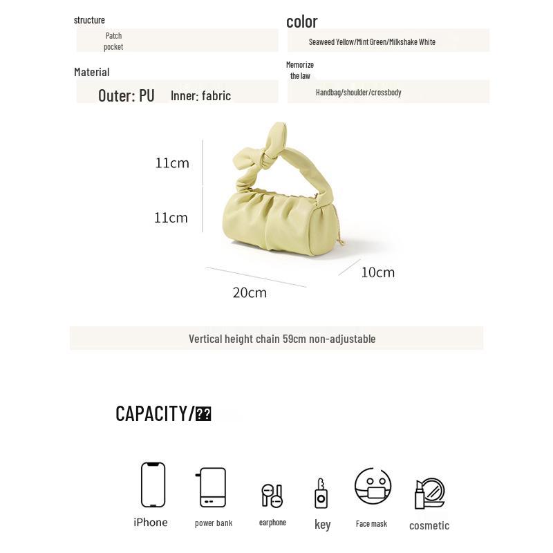 Versatile Pleated Cloud Bag: Women's Trendy Summer Crossbody with Chain