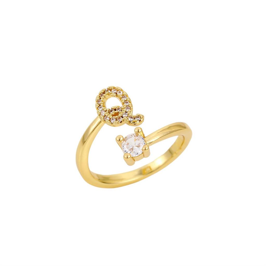26 Letters Adjustable Open Ring: Women's Niche Design for Index or Pinky Finger - Fashionable Korean Style