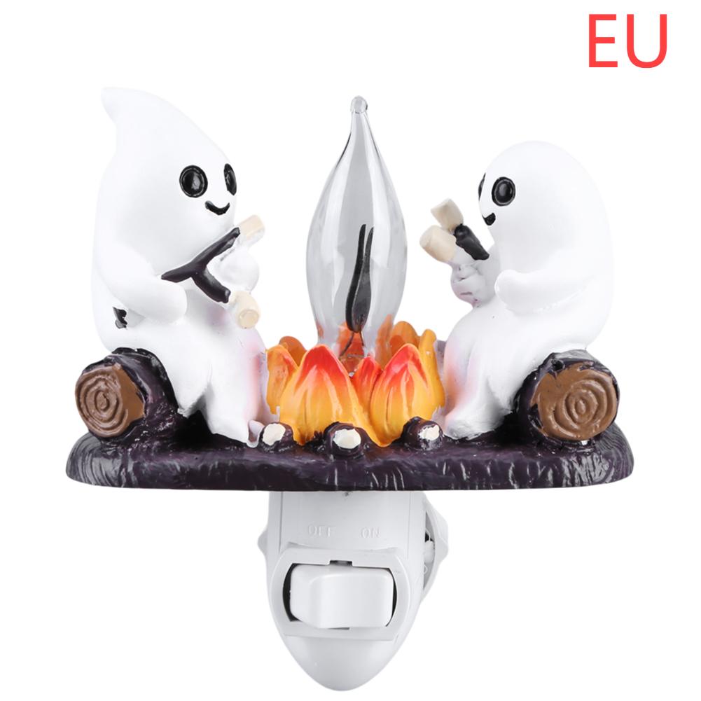Halloween Ghost Bonfire Twinkling Night Light 3D LED Campfire Night Light Halloween Interior Decoration Room Cute Decoration