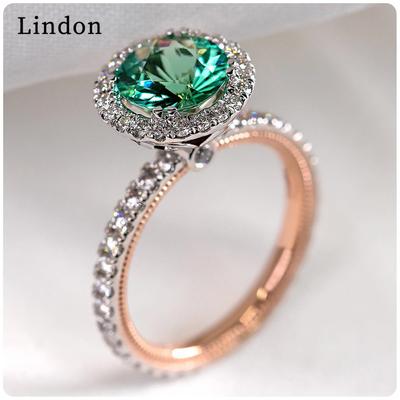 Lindon Classic Ring For Women With Round Shape Zircon Wedding Party Gift  Size 6-10