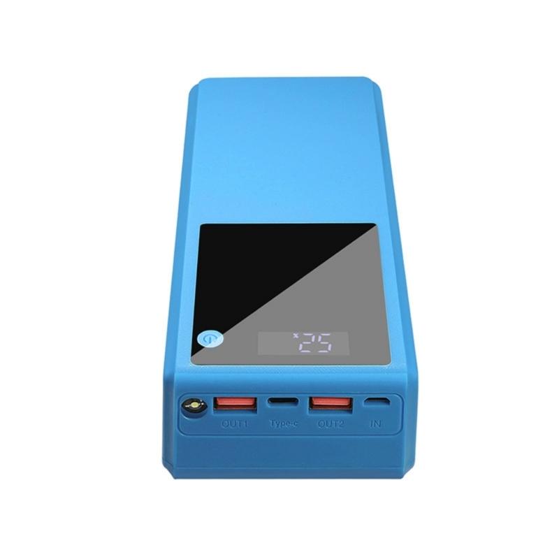 16x18650 Battery Holder Type-C Double USB Output for Phone Tablet Battery Charging Case with LED(Battery Not Included)