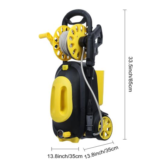 Hochdruckreiniger, Elektrischer Hochdruckreiniger, 80BAR Hochdruckreiniger, 1,5KW Hochdruckreiniger mit Induktionsmotor, Automatische Abschaltung, Manometer