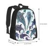 Whale Shark , Ray & Sea Creature Play Print Hot Sale Backpack Fashion Bags Watercolor Whale Shark Stingray Jellyfish Under The