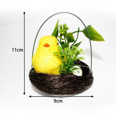 Tiersimulation Leuchtender Schaumstoffgriff Korb Niedliches Kleines Küken Ornament, Weidendekoration für Zuhause, Tanzparty und Hotel
