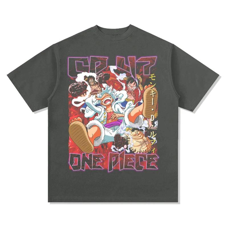 One Piece Japanese Anime Cotton T-shirt 2026 Summer Men Women Anime Enthusiasts Retro Comfortable Ventilate Streetwear T-shirt