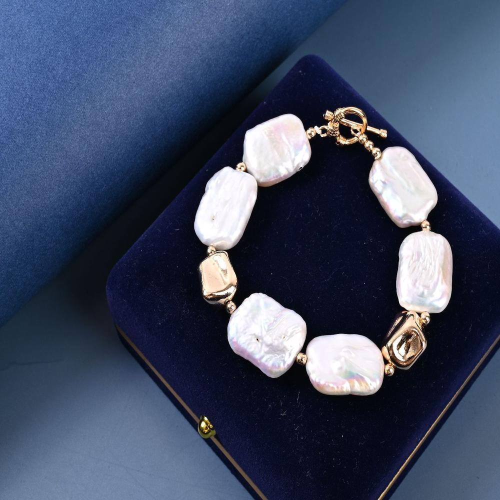 

Браслет из натурального пресноводного жемчуга в стиле барокко, новый легкий роскошный маленький модный браслет, женский французский браслет в стиле ретро