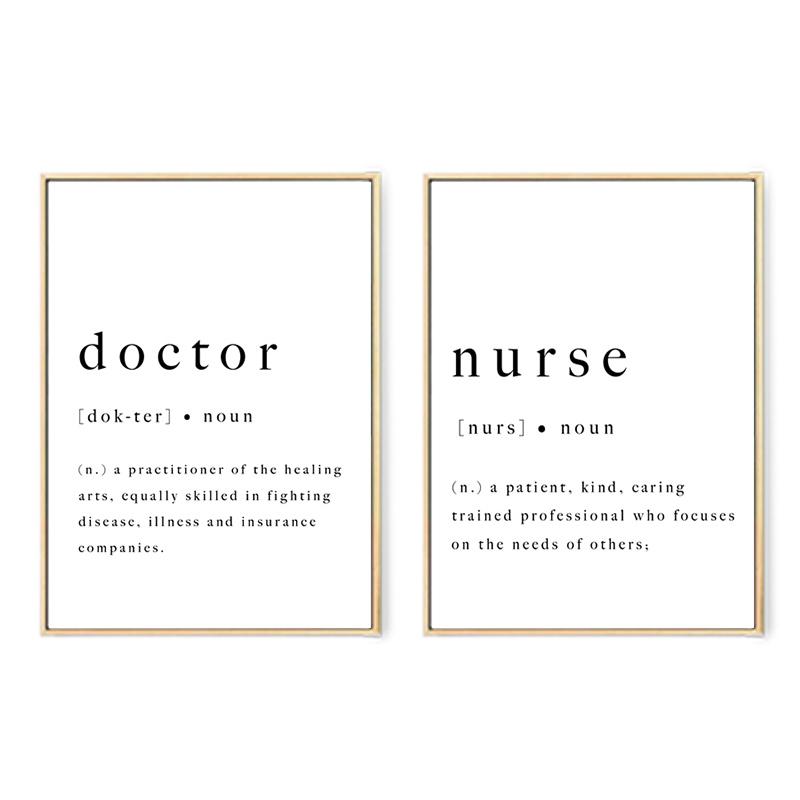 

Доктор Медсестра Wall Art Плакат Печать Медицинский Минимализм Клиника Холст Картина для Больницы Детская Стена Искусства Декор Письмо Изображение 21x30cm No Frame