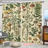 2pc   Window Drapes Botanical Plants Herbs Mushroom BlackoutPolyester Holiday Decorations Applies to Party Decor