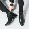 Fashion Pointed Toe Men Shoe New Male High Heels Ankle Boots Genuine Leather Men Casual Pointed Toe Shoes Side Zipper Men  Boots